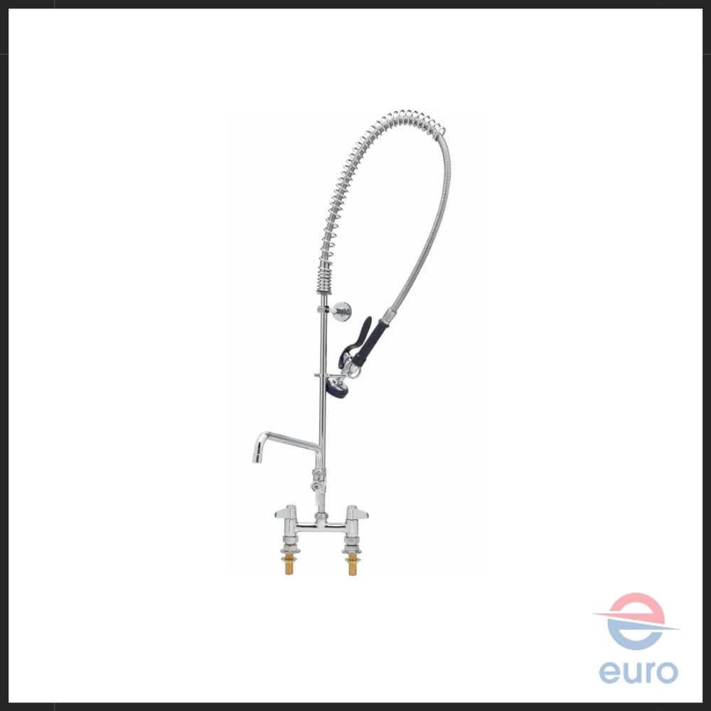 T&S Brass Double Hole Pre Rinse Units Twin Deck Low Flow & Faucet EUK-6DP12
